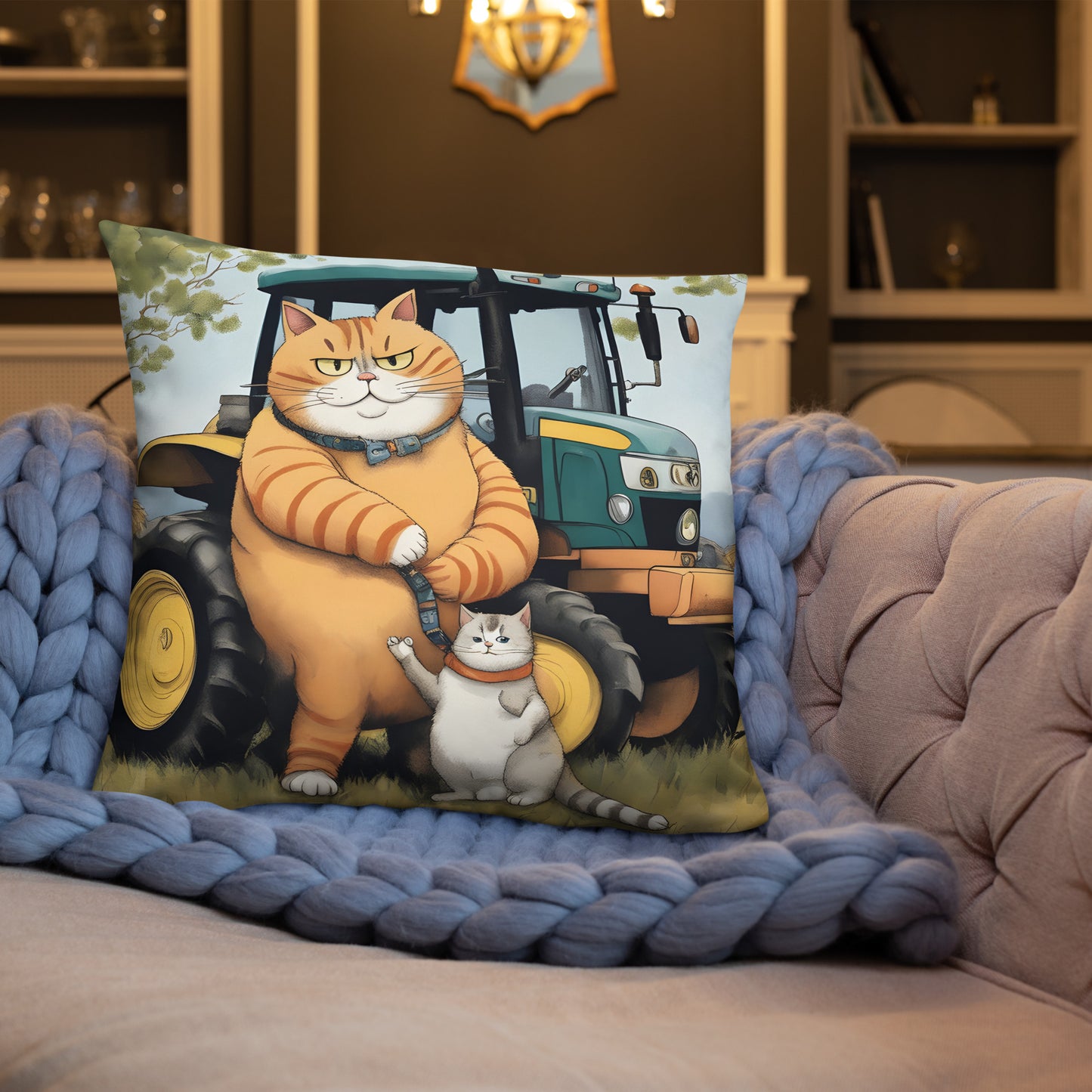 Pillow - Tractor Cat & Son