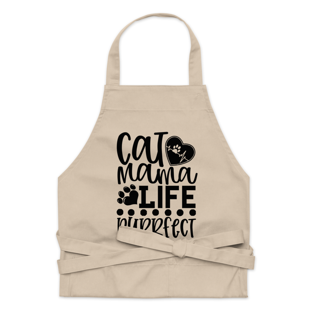 Organic cotton apron Cat Mama