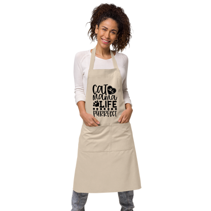 Organic cotton apron Cat Mama