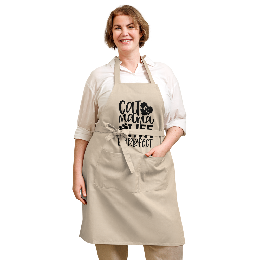 Organic cotton apron Cat Mama