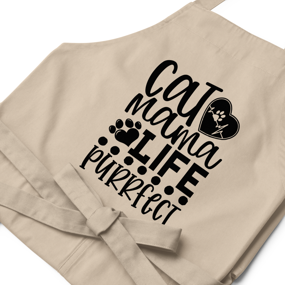 Organic cotton apron Cat Mama