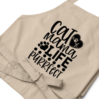 Organic cotton apron Cat Mama