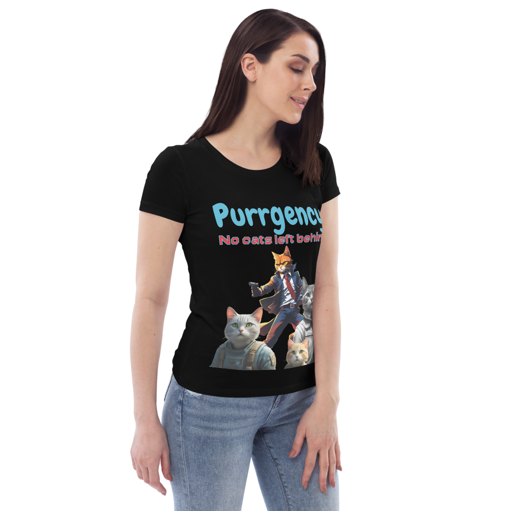 Women's fitted eco tee - No Cats Left Behind