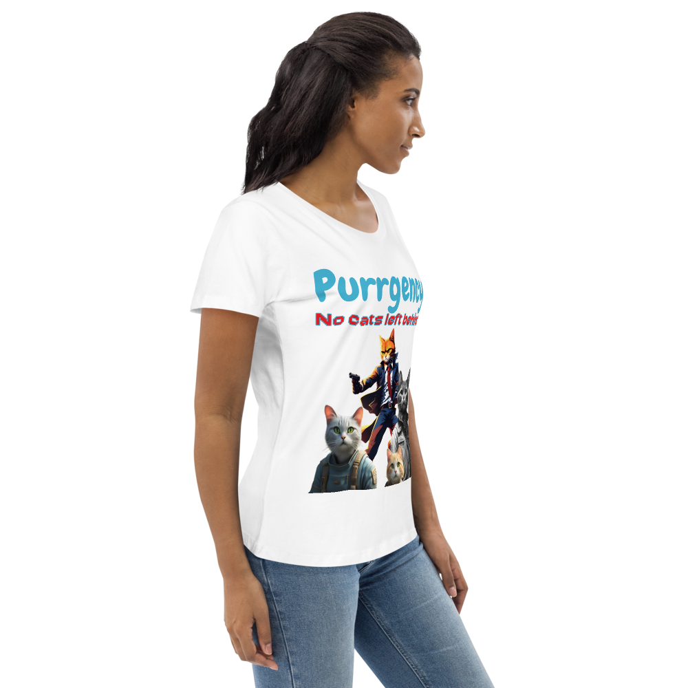 Women's fitted eco tee - No Cats Left Behind